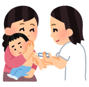 주사맞는 아기 그림