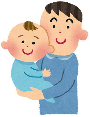 아기와 아빠의 그림