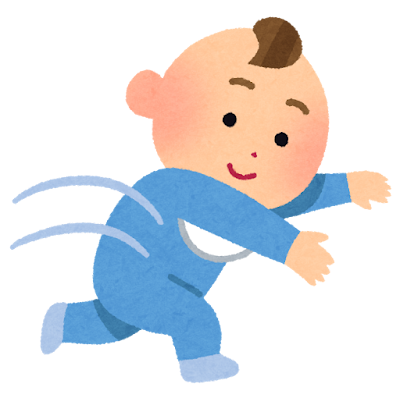 뒤집는 아기의 일러스트