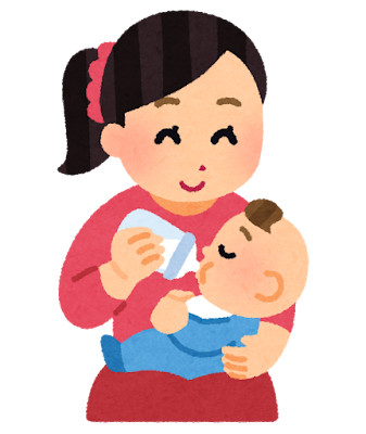 젖병 수유하는 어머니의 그림